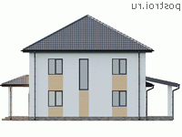 X-189-2P проект двухэтажного дома из пеноблоков с гаражом размером 13 на 16 - вид слева X-189-2P проект двухэтажного дома из пеноблоков с гаражом размером 13 на 16 - вид слева