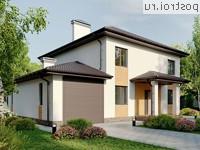 X-189-2P проект двухэтажного дома из пеноблоков с гаражом размером 13 на 16