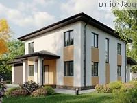 X-189-2P проект двухэтажного дома из пеноблоков с гаражом размером 13 на 16