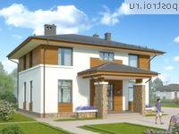 X-194-2P проект двухэтажного коттеджа из пенобетона размером 13 на 12 