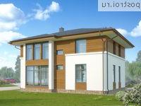 X-194-2P проект двухэтажного коттеджа из пенобетона размером 13 на 12 