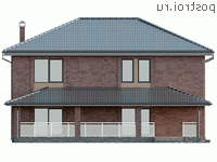 X-205-1P проект двухэтажного дома из пенобетона размером 12 на 13 - вид справа