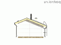 Y-048-1D проект одноэтажной деревянной бани из бруса размером 6 на 12 - вид слева Y-048-1D проект одноэтажной деревянной бани из бруса размером 6 на 12 - вид слева