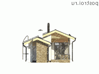 Y-048-1D проект одноэтажной деревянной бани из бруса размером 6 на 12 - вид справа Y-048-1D проект одноэтажной деревянной бани из бруса размером 6 на 12 - вид справа