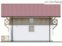 Y-105-1P проект двухэтажного коттеджа из пенобетона размером 10 на 8 - вид слева