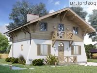 Y-105-1P проект двухэтажного коттеджа из пенобетона размером 10 на 8