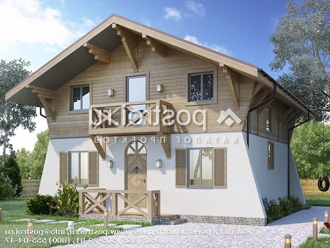 Y-105-1P проект двухэтажного коттеджа из пенобетона размером 10 на 8