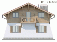 Y-105-1P проект двухэтажного коттеджа из пенобетона размером 10 на 8 - вид сзади