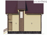 Y-107-1P проект двухэтажного коттеджа из пенобетона размером 8 на 9 - вид слева
