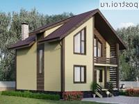 Y-107-1P проект двухэтажного коттеджа из пенобетона размером 8 на 9