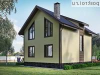 Y-107-1P проект двухэтажного коттеджа из пенобетона размером 8 на 9