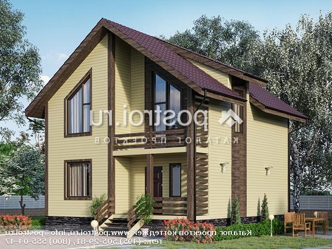 Y-107-1P проект двухэтажного коттеджа из пенобетона размером 8 на 9