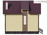 Y-107-1P проект двухэтажного коттеджа из пенобетона размером 8 на 9 - вид справа