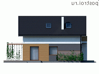 Y-111-1P проект двухэтажного коттеджа из пенобетона размером 7 на 10 - вид справа