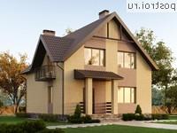 Y-116-1P проект двухэтажного коттеджа из пенобетона размером 9 на 10