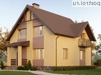 Y-116-1P проект двухэтажного коттеджа из пенобетона размером 9 на 10