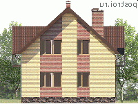 Y-116-1P проект двухэтажного коттеджа из пенобетона размером 9 на 10 - вид сзади Y-116-1P проект двухэтажного коттеджа из пенобетона размером 9 на 10 - вид сзади