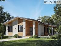 Y-127-1P проект одноэтажного коттеджа из газобетона размером 13 на 15