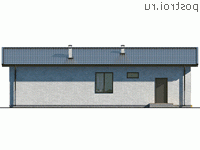Y-127-1P проект одноэтажного коттеджа из газобетона размером 13 на 15 - вид справа Y-127-1P проект одноэтажного коттеджа из газобетона размером 13 на 15 - вид справа
