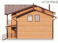Y-130-1P проект двухэтажного дома из газобетона размером 10 на 10 - вид слева