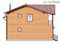 Y-130-1P проект двухэтажного дома из газобетона размером 10 на 10 - вид справа