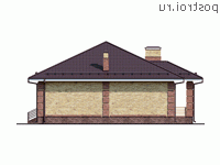 Y-133-1P проект одноэтажного дома из газобетона размером 15 на 11 - вид справа