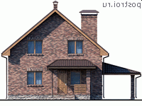 Y-137-1P проект двухэтажного дома из газобетона с гаражом размером 10 на 10 - вид спереди Y-137-1P проект двухэтажного дома из газобетона с гаражом размером 10 на 10 - вид спереди