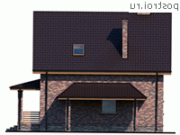 Y-137-1P проект двухэтажного дома из газобетона с гаражом размером 10 на 10 - вид слева Y-137-1P проект двухэтажного дома из газобетона с гаражом размером 10 на 10 - вид слева