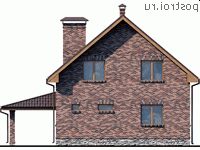 Y-137-1P проект двухэтажного дома из газобетона с гаражом размером 10 на 10 - вид сзади Y-137-1P проект двухэтажного дома из газобетона с гаражом размером 10 на 10 - вид сзади