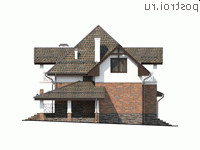 Y-144-1K проект двухэтажного дома из кирпича с гаражом размером 16 на 12 - вид слева Y-144-1K проект двухэтажного дома из кирпича с гаражом размером 16 на 12 - вид слева