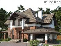 Y-144-1K проект двухэтажного дома из кирпича с гаражом размером 16 на 12