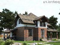 Y-144-1K проект двухэтажного дома из кирпича с гаражом размером 16 на 12