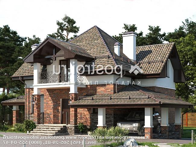 Y-144-1K проект двухэтажного дома из кирпича с гаражом размером 16 на 12 Y-144-1K проект двухэтажного дома из кирпича с гаражом размером 16 на 12