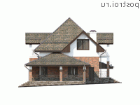 Y-144-1K проект двухэтажного дома из кирпича с гаражом размером 16 на 12 - вид справа Y-144-1K проект двухэтажного дома из кирпича с гаражом размером 16 на 12 - вид справа