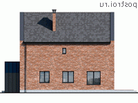 Y-148-1P проект двухэтажного дома из газобетона размером 8 на 12 - вид слева Y-148-1P проект двухэтажного дома из газобетона размером 8 на 12 - вид слева