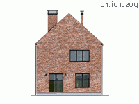 Y-148-1P проект двухэтажного дома из газобетона размером 8 на 12 - вид сзади Y-148-1P проект двухэтажного дома из газобетона размером 8 на 12 - вид сзади