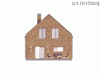 Y-151-1P проект двухэтажного коттеджа из пеноблоков размером 8 на 12 - вид сзади Y-151-1P проект двухэтажного коттеджа из пеноблоков размером 8 на 12 - вид сзади