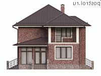 Y-153-1P проект двухэтажного коттеджа из пеноблоков размером 13 на 10 - вид слева