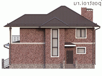 Y-153-1P проект двухэтажного коттеджа из пеноблоков размером 13 на 10 - вид сзади