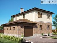 Y-167-1P проект двухэтажного дома из пеноблоков с гаражом размером 13 на 13