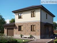 Y-167-1P проект двухэтажного дома из пеноблоков с гаражом размером 13 на 13