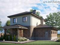 Y-167-1P проект двухэтажного дома из пеноблоков с гаражом размером 13 на 13