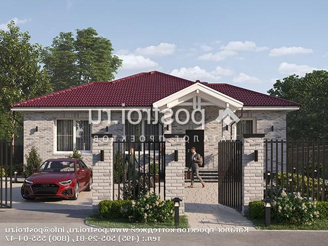 Y-175-1P проект одноэтажного дома из пеноблоков размером 15 на 24