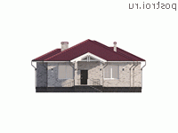 Y-175-1P проект одноэтажного дома из пеноблоков размером 15 на 24 - вид сзади