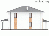 Y-176-2P проект двухэтажного дома из пеноблоков размером 10 на 15 - вид справа