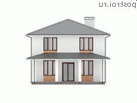 Y-176-2P проект двухэтажного дома из пеноблоков размером 10 на 15 - вид сзади