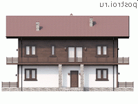 Y-177-1P проект двухэтажного дома из пеноблоков размером 17 на 9 - вид спереди Y-177-1P проект двухэтажного дома из пеноблоков размером 17 на 9 - вид спереди