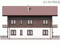 Y-177-1P проект двухэтажного дома из пеноблоков размером 17 на 9 - вид сзади Y-177-1P проект двухэтажного дома из пеноблоков размером 17 на 9 - вид сзади