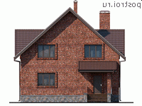 Y-178-1P проект двухэтажного дома из пеноблоков размером 11 на 14 - вид спереди