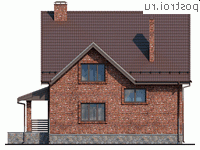 Y-178-1P проект двухэтажного дома из пеноблоков размером 11 на 14 - вид слева